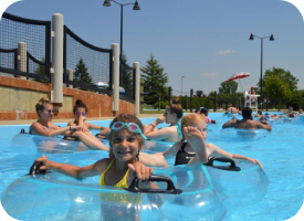 Happy kids at the waterpark