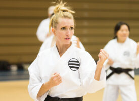 woman in karate class
