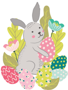 bunny with eggs graphic