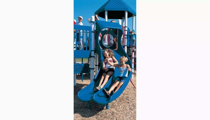 Double-Swirl-Slide feature for All-Inclusive Playground concept for Kracklauer Park