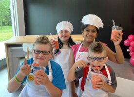 kids at cooking class
